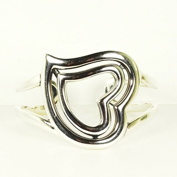Barry Kieselstein-Cord Sterling Silver Double Heart Wide Cuff Bracelet - Picture 1 of 12